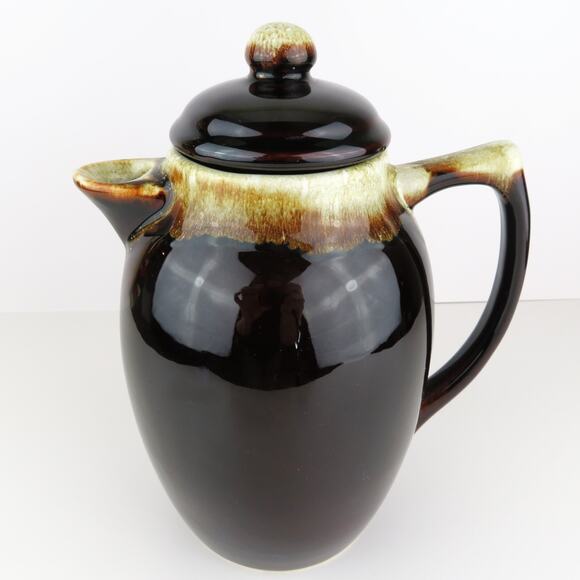 Vintage Pfaltzgraff Stoneware Brown Drip Glaze Tea/Coffee Pot w/Lid Cottage Core - Picture 1 of 14
